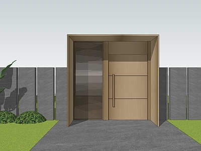 现代简约入口大门 景观大门 庭院大门 现代大门