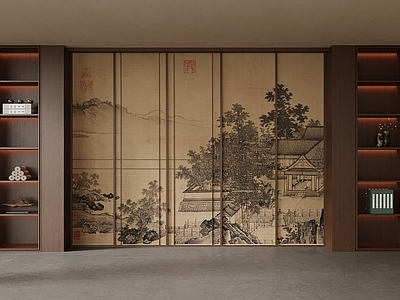 新中式沙发背景墙
