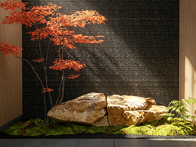 现代景观石 庭院景观置石造景 柏坡黄景观置石 太行金景石 庭院景石造景 天井庭院景观