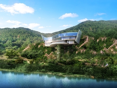 现代主义艺术风格建筑 酒店 看台 艺术建筑