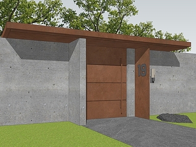 现代景观大门 现代大门  庭院大门