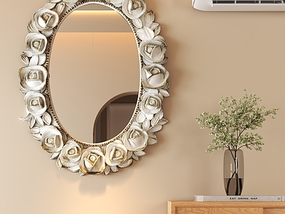 奶油风镜子 欧式装饰镜