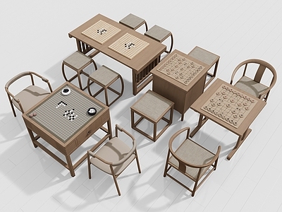 新中式休闲桌椅 围棋桌椅 象棋桌椅