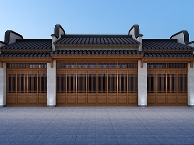 新中式商业街 中式建筑 仿古建筑 中式房屋 中式构建 中式
