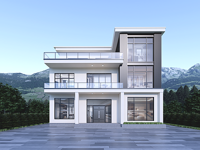 现代独栋别墅 自建房 独栋别墅