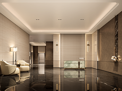现代轻奢酒店大堂