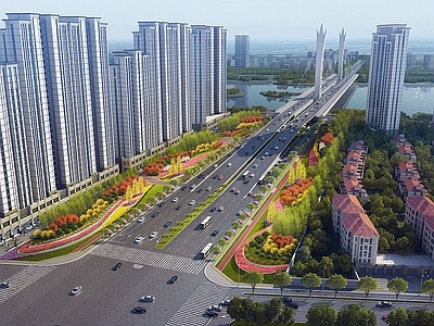 现代主义街道 道路景观
