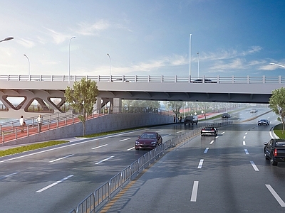 现代主义天桥 道路景观
