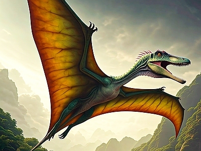 奇幻生物插画风飞行类动物