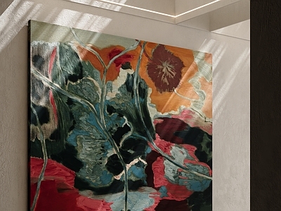 侘寂儿童挂画 卧室挂画e 儿童挂画 油画c 抽象画 中古挂画