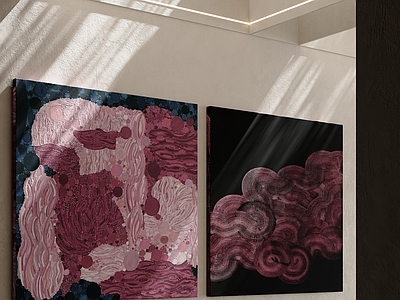 侘寂风抽象画 宋式挂画 卧室挂画 油画 中古挂画 抽象画