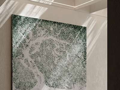 奶油风抽象画 现代简约挂画 油画 卧室挂画 绿色挂画 抽象画