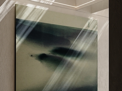 侘寂抽象画 原木挂画 油画 抽象画 茶室挂画 中古挂画