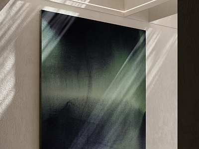 侘寂抽象画 中古挂画 油画 茶室挂画 卧室挂画 绿色挂画