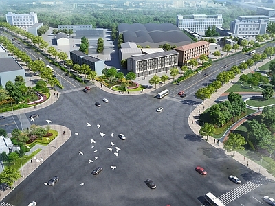 现代主义街道 现代道路景观