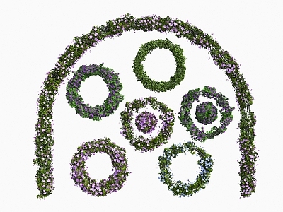 植物造型艺术其他美陈 植物花环   花环 美陈花环  花球  花拱门