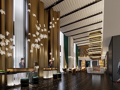 现代轻奢酒店大堂 酒店大堂