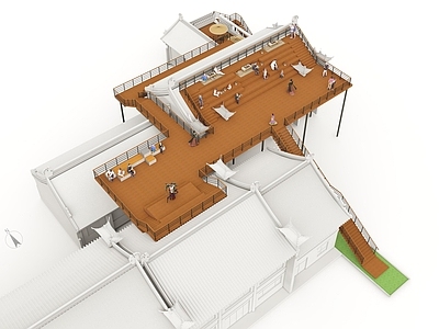 新中式其他文化场馆 网红屋顶 屋顶卡座 屋顶舞台