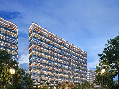 现代主义小高层住宅楼 现代住宅