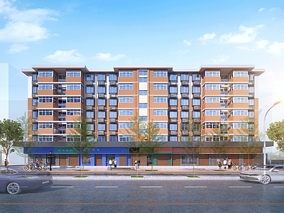 现代主义多层住宅楼 老旧小区改造