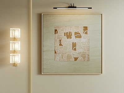 奶油风玄关 原木风装饰画 肌理画 油画 抽象画