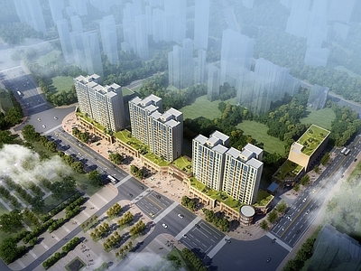 现代主义鸟瞰规划 住宅 安置房