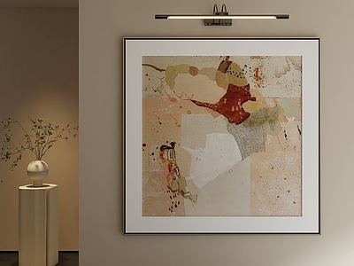 奶油风玄关 轻奢油画 肌理画 抽象画