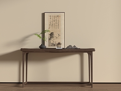 新中式条案 新中式条案  端景台  装饰画 入户