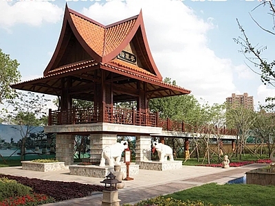 亭子 东南亚景观亭 傣族景观亭 架空栈道景观亭