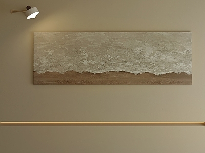 奶油风油画 侘寂抽象画 肌理画 油画 长条挂画