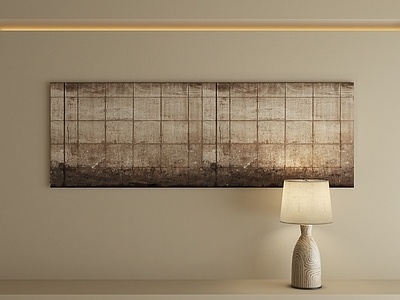 奶油风油画 侘寂抽象画 肌理画 长条装饰画 床头背景装饰画 油画