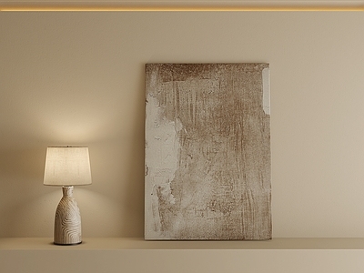奶油风油画 侘寂中古抽象画 原木风装饰画 肌理画 油画