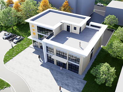 现代简约小公建 现代驿站 公共建筑 案例建筑
