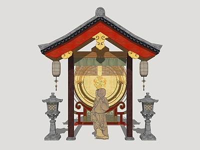 日式活动门头 影视古典门头 民宿庭院门 古代民居院门 活动入口门头