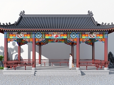 新中式水榭 轩榭 亭子 屋檐 仿古建筑
