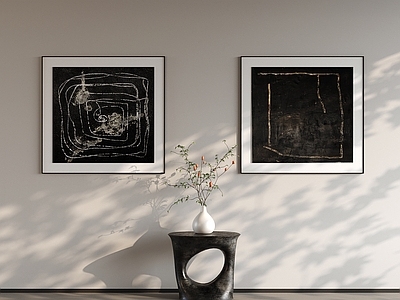 极简玄关 抽象艺术挂画  肌理画  手绘油画   松弛感装饰画 小众挂画