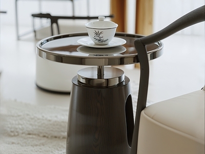 新中式边几 新中式边几 现代边几 茶具 瓷器茶杯 边几组合