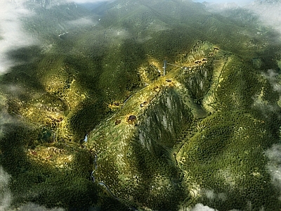 新中式景观陡坡山体 太白山 规划