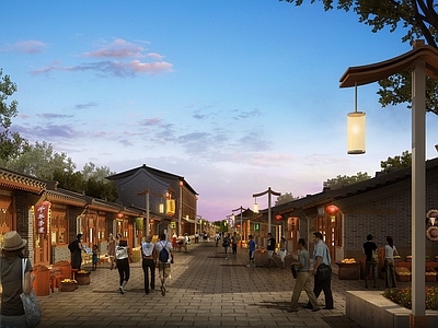 新中式街道 古建商业街 神木古城规划