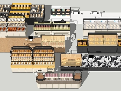 现代简约食品展台 糕点售卖专柜组合 茶点展柜展台 蛋糕冰柜