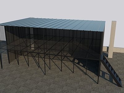 工业风仓储建筑 鸽房 鸽屋 仓库 铁皮房 工业风