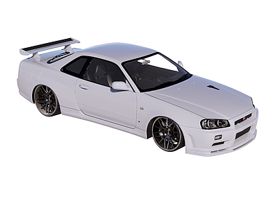 现代简约汽车 跑车 日产 GTR R34