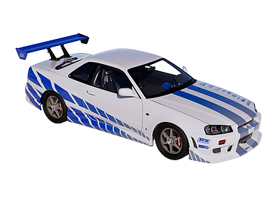 竞速改装风汽车 跑车 日产 GTR R34 CWEST