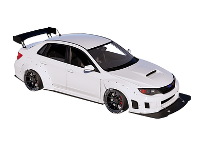 竞技改装风格汽车 跑车 改装车 斯巴鲁 翼豹 WRX STI 火箭兔