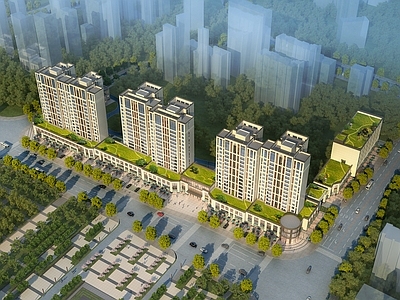 现代主义商业综合体 住宅