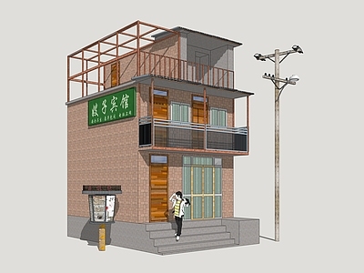 现代乡村风民宿建筑 乡村自建房 乡镇建筑 怀旧建筑 城乡结合部建筑