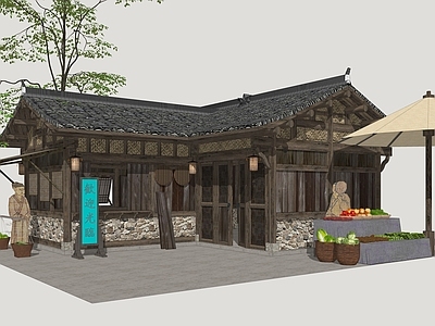 新中式乡村民房 影视民居 乡村民房建筑 古代乡村民房 古代商业建筑