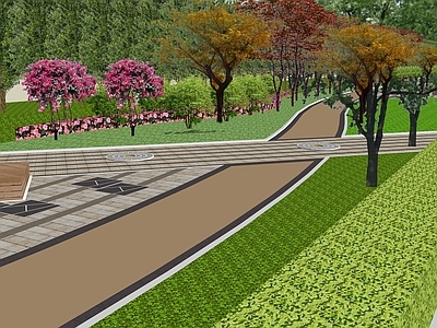 现代简约景观滨水景观 道路景观 景观广场 口袋公园