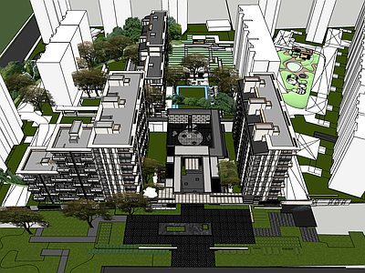 现代简约小区建筑 小区出入口 第四代住宅 龙湖豪宅 商业型小区口 豪宅大区景观