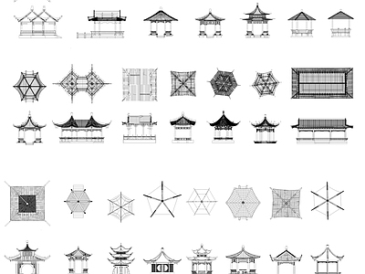 仿古建筑 中国古代亭子